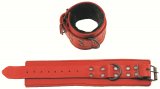 Red Leather Restraints with Fur Lining