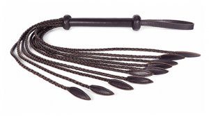 BRAIDED BROWN LEATHER WHIP