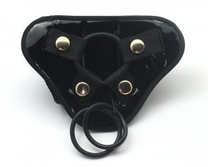 FAUX GLOSSY LEATHER STRAP-ON HARNESS